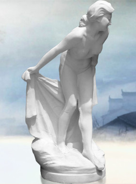 艺伯乐出浴女全身二石膏像60cm 写生教具美术美术素描模型摆件