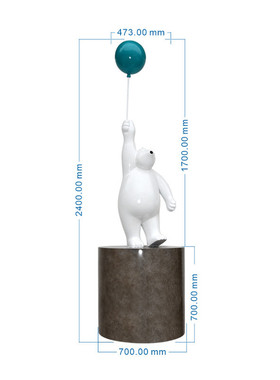 大型落地气球熊摆件客厅酒店样板房软装饰品卡通雕塑艺术品北极熊