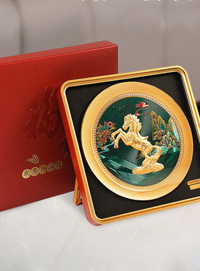 马到成功足金摆件聚宝盆礼品貔貅家居办公挂件直播引流端午节国潮