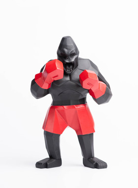 热卖运动卡通金刚拳击举重大猩猩树脂工艺品批发装饰客厅摆件