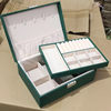 Double-layer locked pu leather jewelry storage box earring ring accessories storage box jewelry packaging box jewelry box