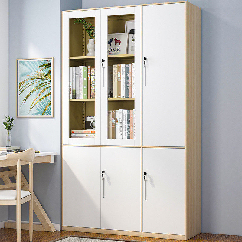 经济家用书柜玻璃门防尘书架置物柜办公室文件柜铁皮储物柜子带锁,淘宝优惠券,粉丝福利购,淘宝优惠卷