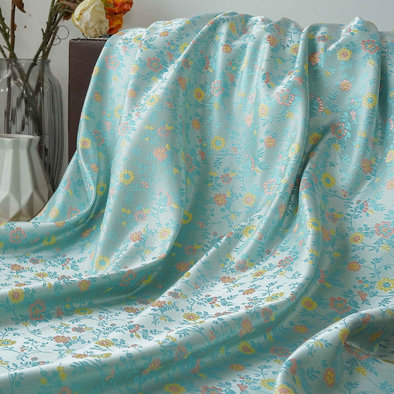 新国风仿宋锦小碎花布料马甲色织包花布春秋童装提花韩系服饰面料,淘宝优惠券,粉丝福利购,淘宝优惠卷