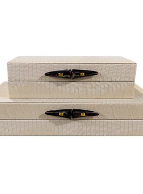 热销装饰首饰盒收纳盒玄关新中式家居木纹样板间衣柜酒店工艺品摆