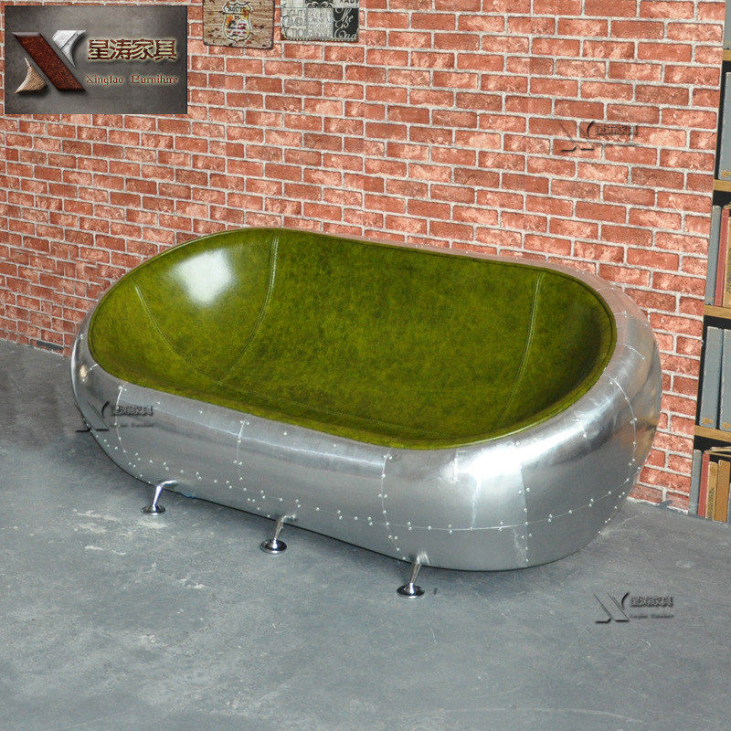 铝皮铆钉双人球形沙发椅工业风金属个性造型沙发服装店酒吧沙发,淘宝优惠券,粉丝福利购,淘宝优惠卷