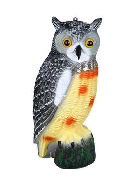 仿真动物摆件户外塑料驱鸟摇头猫头鹰园林驱鼠神器庭院装饰工艺品