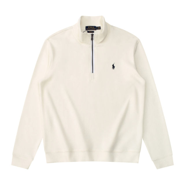 Polo stand-up collar cotton sweater pony half-high zipper men's casual wear and versatile Paul pullover new product