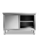 Hot-selling stainless steel sliding door workbench kitchen table load table operation table storage counter top chopping board storage cutting vegetables