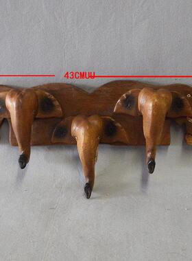 热销泰国工艺品东南亚实木象鼻衣帽创意家居挂钩复古装饰壁挂