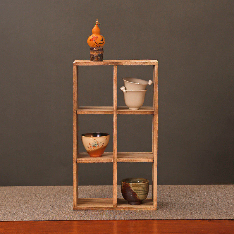 日式烧桐木博古架多宝格茶杯茶壶茶具收纳柜实木茶棚展示置物竹,淘宝优惠券,粉丝福利购,淘宝优惠卷
