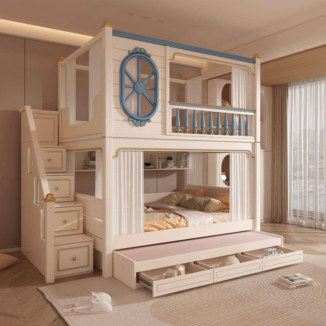 儿童床上下床双层床男孩高低床实木子母床双人床上下铺同宽小户型,淘宝优惠券,粉丝福利购,淘宝优惠卷