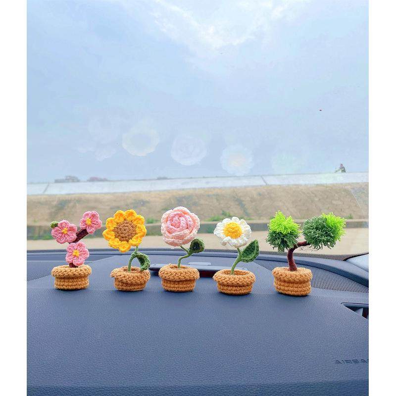 【立减45】diy手工编织迷你车内花毛线钩针材料包成品办公室摆件,淘宝优惠券,粉丝福利购,淘宝优惠卷