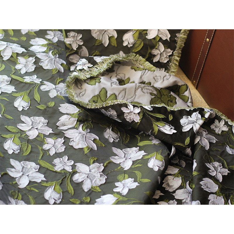 复古法式油画灰花朵浮雕提花面料立体凹凸质感手作春夏手提包布料,淘宝优惠券,粉丝福利购,淘宝优惠卷