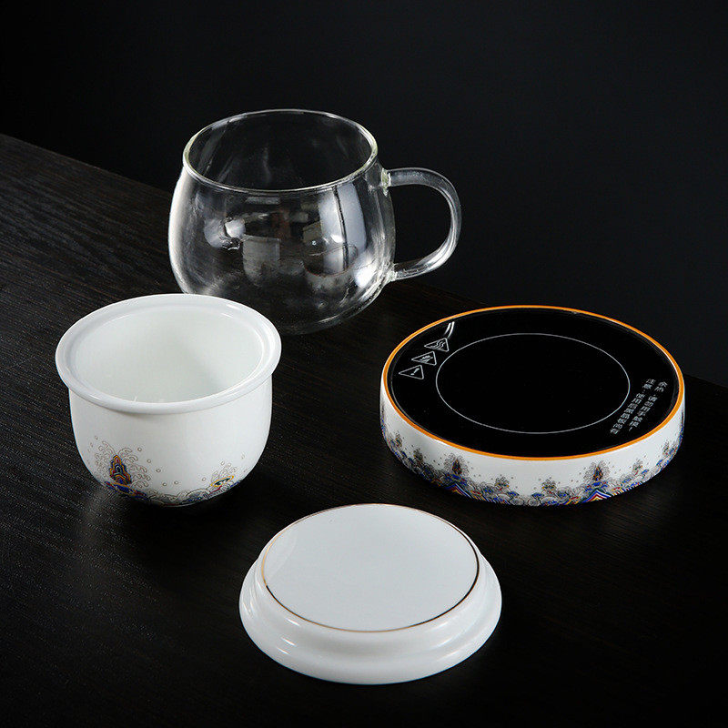 国潮恒温器煮茶器迷你电陶炉个人专用小型杯垫底座加热保温玻璃杯,淘宝优惠券,粉丝福利购,淘宝优惠卷