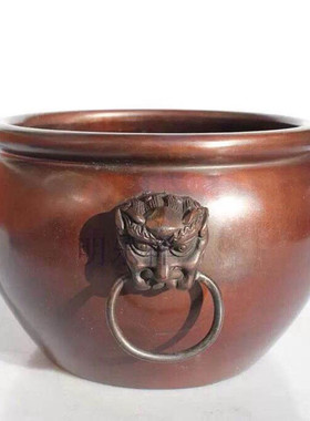 热销铸铜水缸紫铜大缸庭院别墅铸铜水缸装饰摆件铸铜缸雕塑