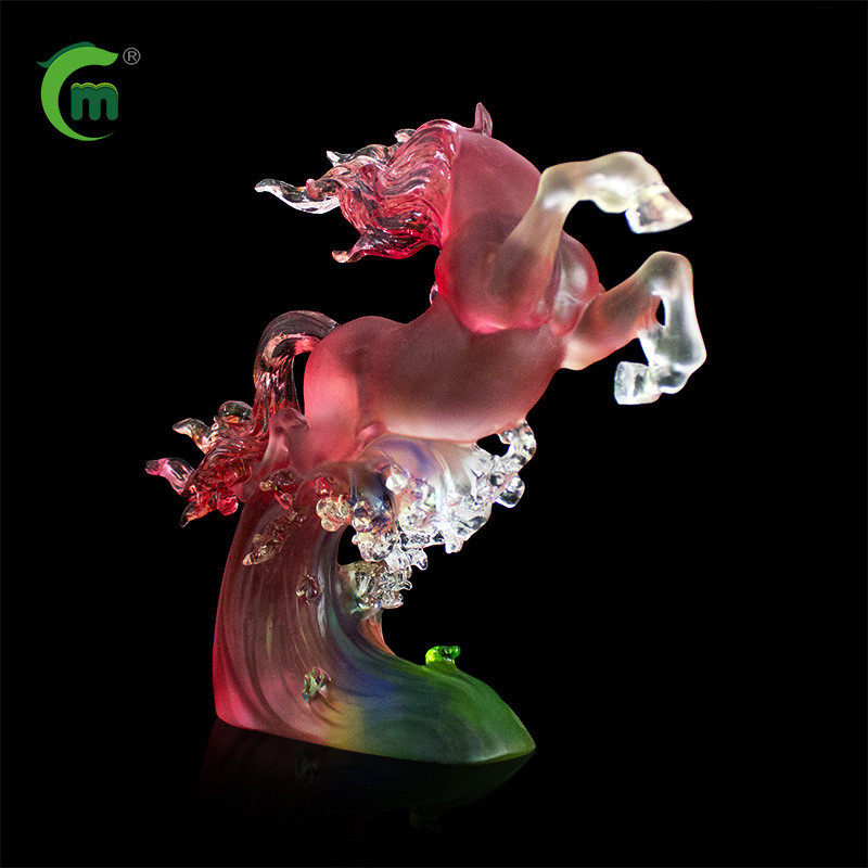 锋明琉璃马到成功摆件办公室装饰品工艺品古法琉璃马奖杯生肖动物,淘宝优惠券,粉丝福利购,淘宝优惠卷