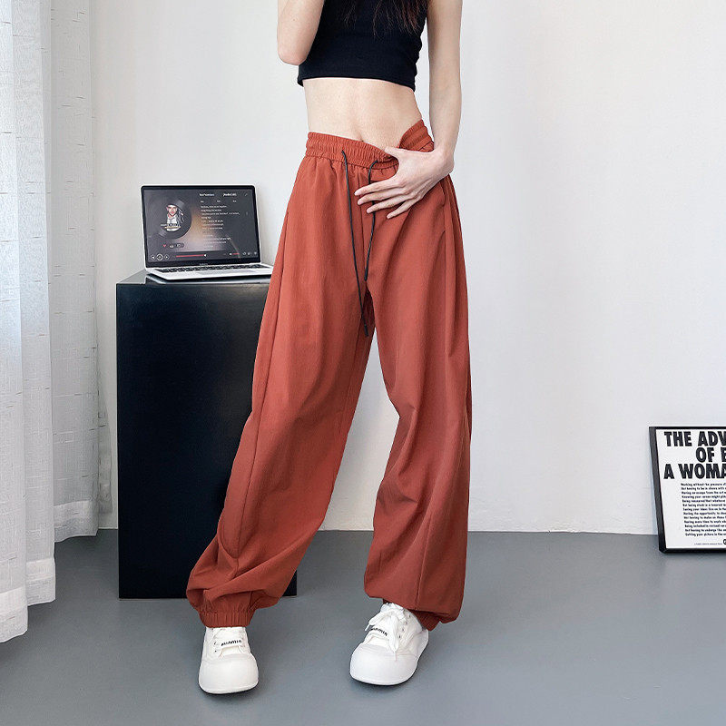 大码胖mm宽松阔腿裤女夏季显瘦抽绳垂感冰丝裤,淘宝优惠券,粉丝福利购,淘宝优惠卷