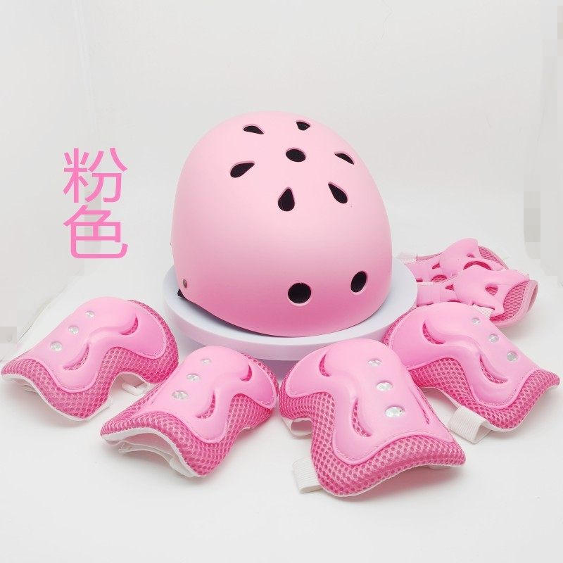 儿童轮滑护具梅花头盔安全帽护膝护手骑行平衡车滑板溜冰专业防护,淘宝优惠券,粉丝福利购,淘宝优惠卷