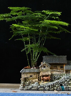 06ym中式古建筑摆件古风盆景造景小房子客厅装饰品禅意茶几