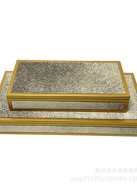 热销盒创意马毛金属珠宝首饰盒桌面饰品现代家居收纳盒样板房软装