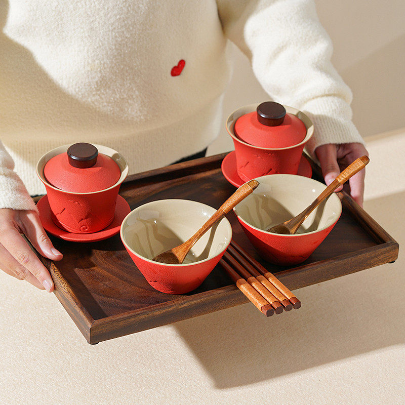 0J0结婚敬茶杯喜碗套装中式结婚碗筷喜杯改口杯陪嫁红碗对碗,淘宝优惠券,粉丝福利购,淘宝优惠卷