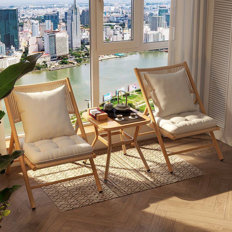 躺椅户外网红露营椅藤椅休闲椅沙发椅茶几三件套中式实木客厅阳台,淘宝优惠券,粉丝福利购,淘宝优惠卷