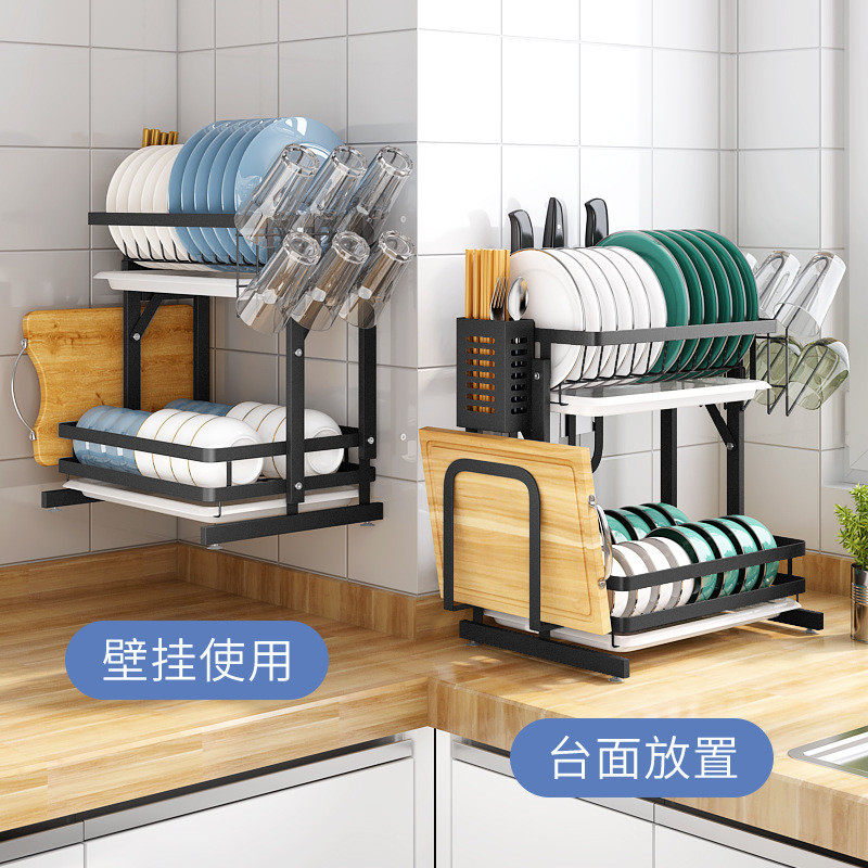 不锈钢厨房置物架碗碟碗盘收纳架沥水架多功能放碗架碗筷碗柜壁挂,淘宝优惠券,粉丝福利购,淘宝优惠卷
