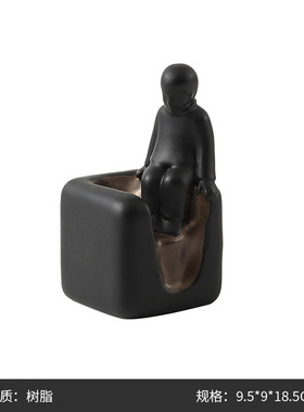 极简北欧风创意摆件树脂思想者黑白样板间儿童房民宿桌面软装饰品