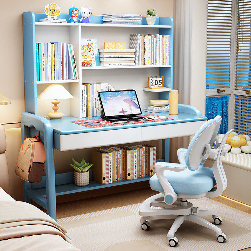 升降儿童学习桌小户型可书架带椅中小学生家用课桌实木书桌写字台,淘宝优惠券,粉丝福利购,淘宝优惠卷