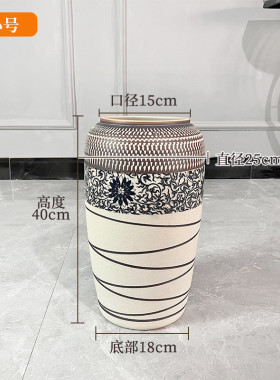 批发瓶青花景德镇三件套创意花器摆件复古落地插新中式花盆乔迁