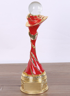 定 制奖杯树脂奖杯学校团队舞蹈比赛奖杯电镀音符奖杯纪念品摆件