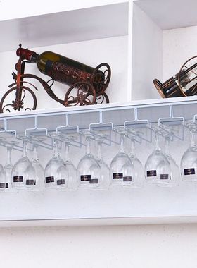 倒挂红酒杯架酒柜高脚杯架1-7槽酒杯架家庭酒柜红酒杯架子悬挂架