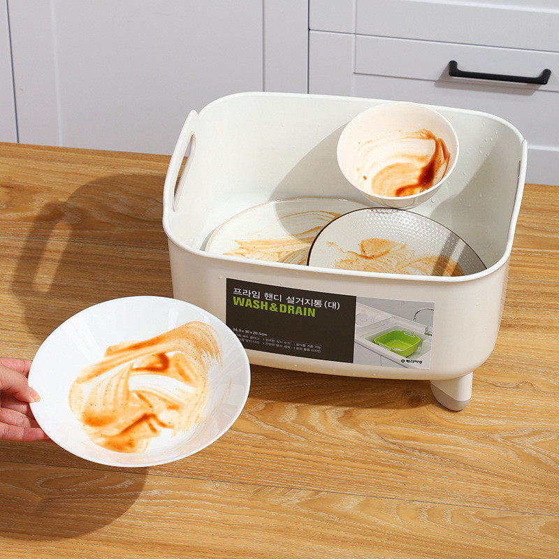 韩国CHANGSIN收纳盆放碗筷 碗碟架厨房收纳沥水架塑料沥水篮白色,淘宝优惠券,粉丝福利购,淘宝优惠卷