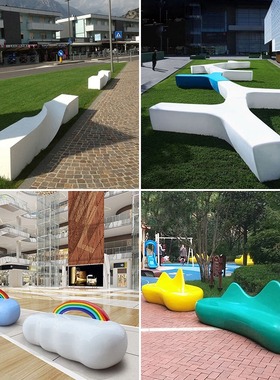 玻璃钢雕塑树池坐凳异形长凳商场花坛景观装饰户外定做座椅摆件