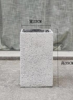 表面黑酒店粗砂玻璃钢落地大花瓶家居白点商场室内外花卉绿植摆设