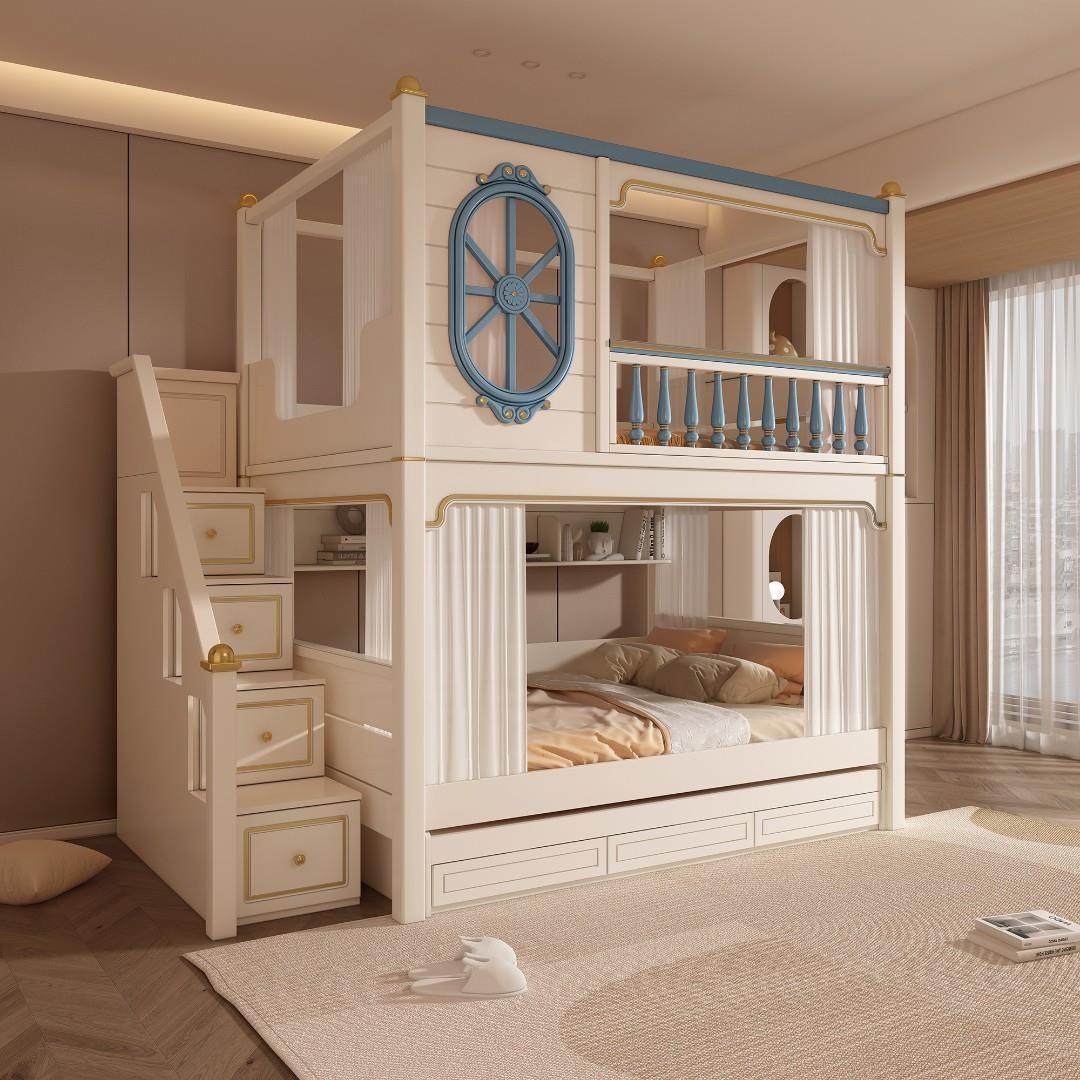 儿童床上下床双层床男孩高低床实木子母床双人床上下铺同宽小户型,淘宝优惠券,粉丝福利购,淘宝优惠卷