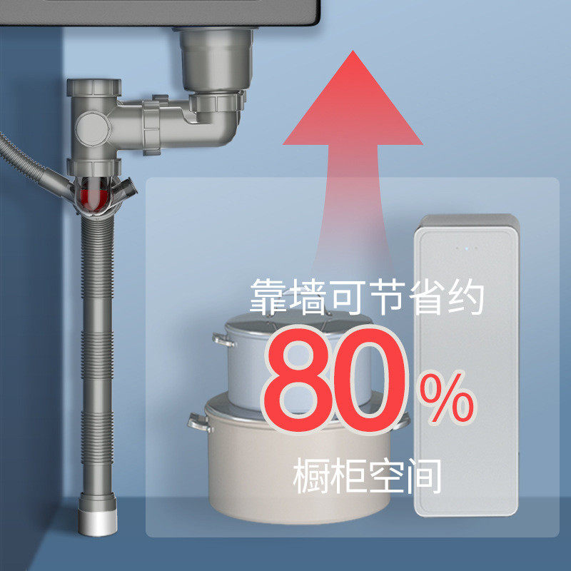 厨房洗碗下水器后置双槽配件可伸缩排水管防臭防溢水套装通用,淘宝优惠券,粉丝福利购,淘宝优惠卷