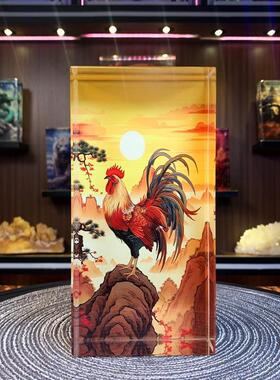 公司办公室新款水晶砖居家玄关造景动物装饰品客厅装饰品摆件观赏