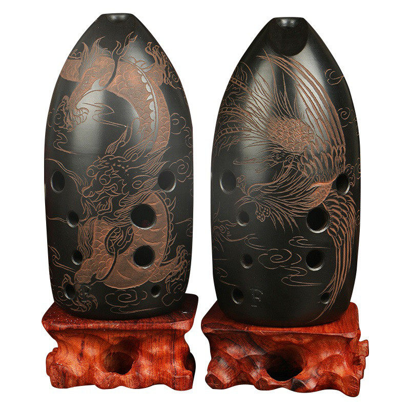 七星埙十孔双腔埙笔筒黑陶龙凤埙初学者教学演奏民族乐器,淘宝优惠券,粉丝福利购,淘宝优惠卷