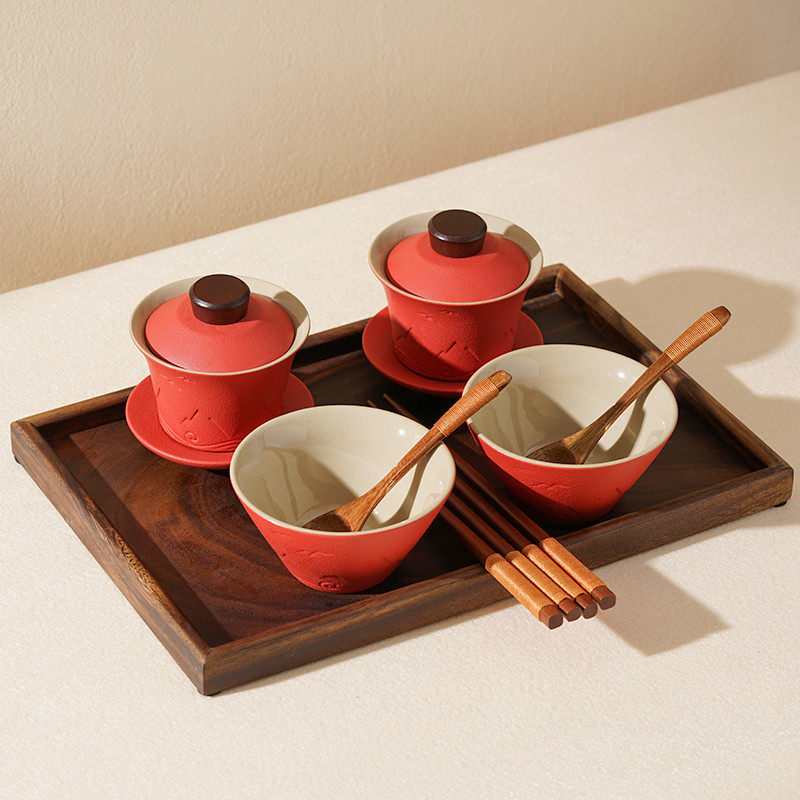 0J0结婚敬茶杯喜碗套装中式结婚碗筷喜杯改口杯陪嫁红碗对碗,淘宝优惠券,粉丝福利购,淘宝优惠卷