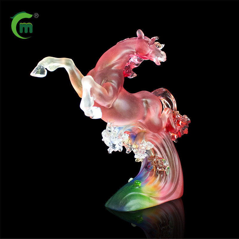 锋明琉璃马到成功摆件办公室装饰品工艺品古法琉璃马奖杯生肖动物,淘宝优惠券,粉丝福利购,淘宝优惠卷