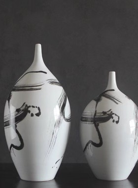 热销新中式软装陶瓷装饰摆件书柜书房酒柜客厅售楼处酒店前台软装