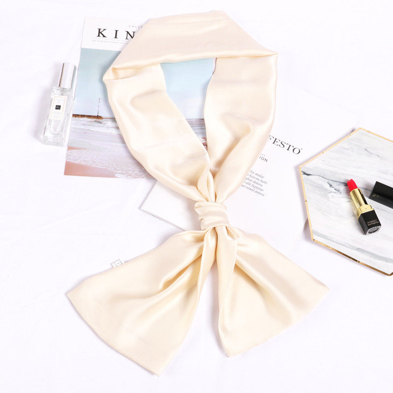 纯色聚会窄小长巾丝巾韩版装饰百搭职业领巾年会细绸缎纱巾薄新款,淘宝优惠券,粉丝福利购,淘宝优惠卷