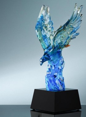 2025新高端古法脱蜡纪念品奖杯工艺品公司年会活动颁奖琉璃订 制