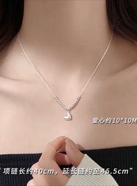 银狐优选S925纯银爱心转运珠项链女轻奢小众锁骨颈链配饰高级2026