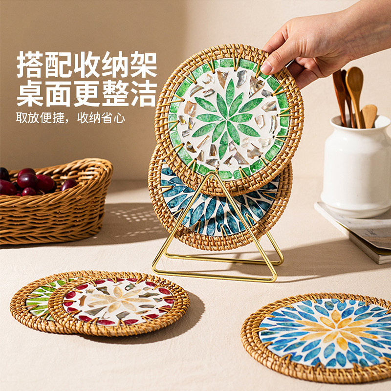 摩登主妇贝壳隔热垫餐桌防烫垫藤编砂锅垫茶杯垫耐高温碗垫餐盘垫,淘宝优惠券,粉丝福利购,淘宝优惠卷