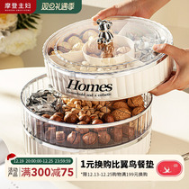 Morden Housewife Dry Fruits Pan Light Extravagant and high-end snacks Placed Tray Nut Containing Box Living-room Tea Table Home Candy Box