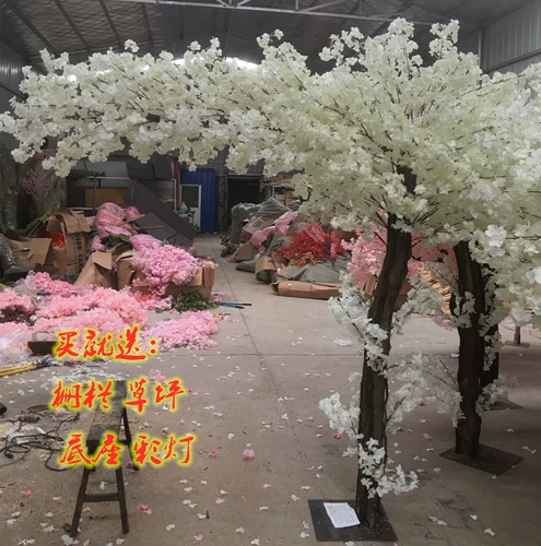 Белая симуляция вишневого дерева моделирование персика цветет дерево живое дерево лобби отеля кафе