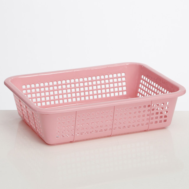 Fruit storage basket household drain plastic storage basket small kitchen rectangular hollow debris basket for dishes