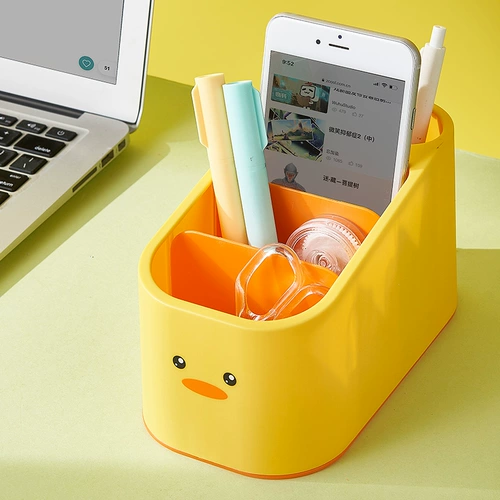 Милая желтая утка, пульт, настольная коробка для хранения, мультяшный ящик для хранения для спальни